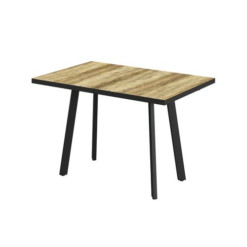 Table De Salle à Manger Tisko 57491 Chêne Rustique/noir 160x80cm Avec Plateau Extensible