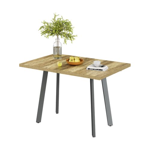 Table De Salle à Manger Tisko 57492 Chêne Rustique/gris 160x80cm Avec Plateau Extensible