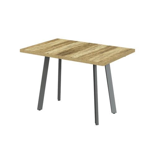 Table De Salle à Manger Tisko 57492 Chêne Rustique/gris 160x80cm Avec Plateau Extensible