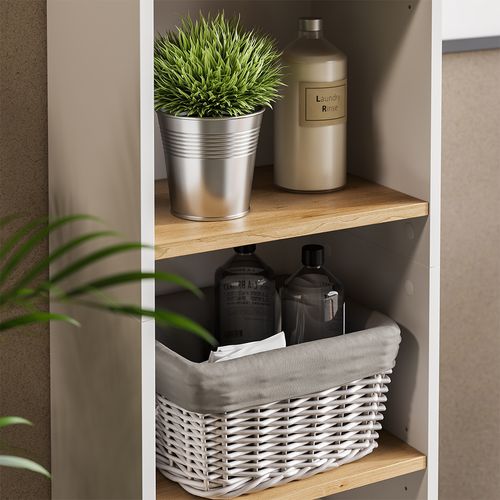 Meuble Salle De Bain Viktor 57503 Blanc/artisan 40.2x188.6cm