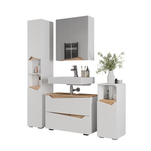 Meubles Bain Marelle 57519 Blanc 4 Parties