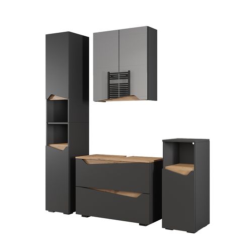 Meubles Bain Marelle 57523 Anthracite 4 Parties