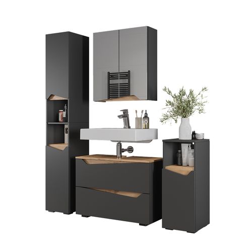 Meubles Bain Marelle 57523 Anthracite 4 Parties