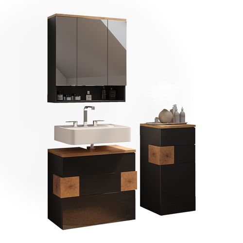Meubles Bain Eden 57533 Anthracite 3 Parties