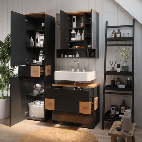 Meubles Bain Eden 57534 Anthracite 3 Parties