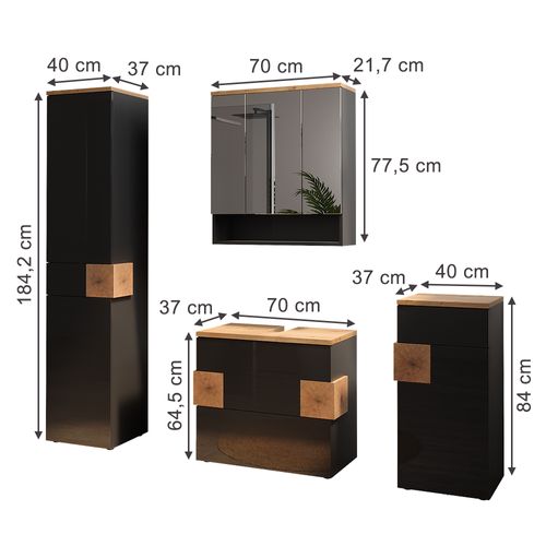 Meubles Bain Eden 57535 Anthracite 4 Parties