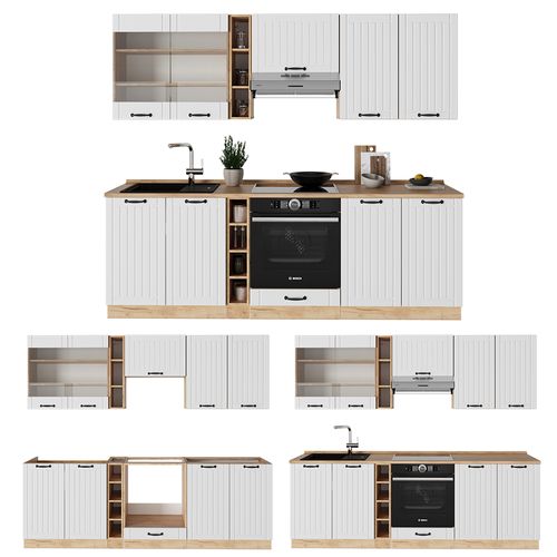 Cuisine Fame-line 57540 Blanc Campagne 235cm Sans Pt