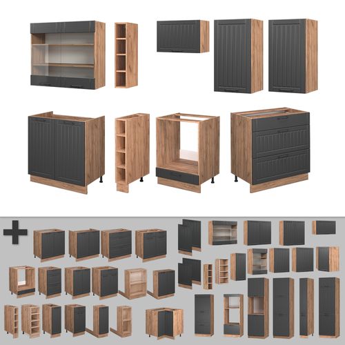 Cuisine Fame-line 57541 Gris Foncé 235cm Sans Pt