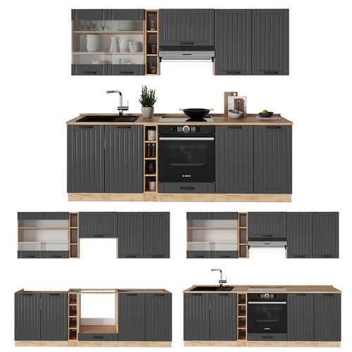 Cuisine Fame-line 57541 Gris Foncé 235cm Sans Pt