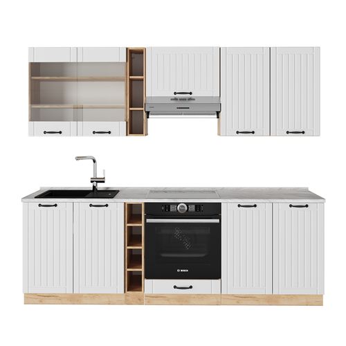 Cuisine Fame-line 57551 Blanc Campagne 235cm , Pt Marbre