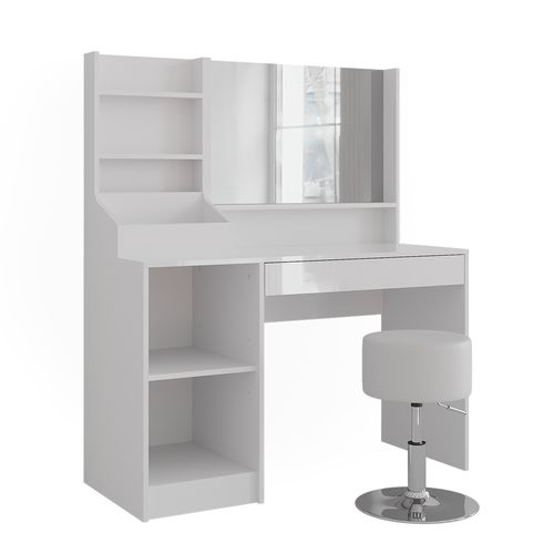 Coiffeuse Sherry 57584 Blanc/blanc Brillant 119.8cm 4 Parties