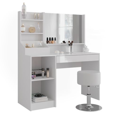 Coiffeuse Sherry 57584 Blanc/blanc Brillant 119.8cm 4 Parties