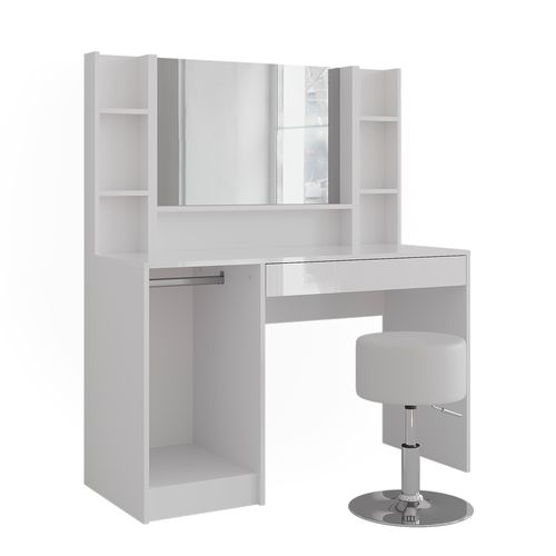 Coiffeuse Sherry 57592 Blanc/blanc Brillant 119.8cm 5 Parties