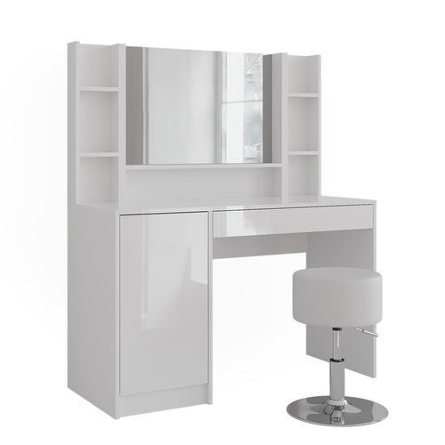 Coiffeuse Sherry 57616 Blanc/blanc Brillant 119.8cm 5 Parties