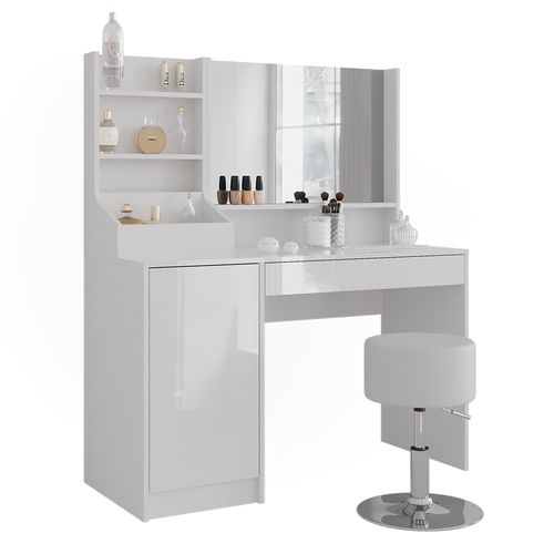 Coiffeuse Sherry 57620 Blanc/blanc Brillant 119.8cm 4 Parties