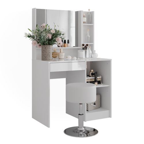 Coiffeuse Sherry 57684 Blanc/blanc Brillant 89.8cm 4 Parties