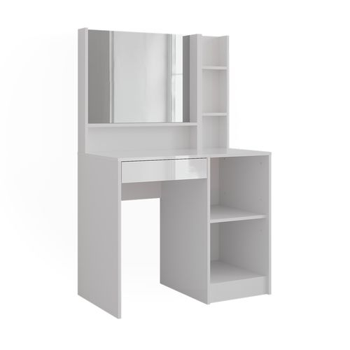 Coiffeuse Sherry 57686 Blanc/blanc Brillant 89.8cm 3 Pièces