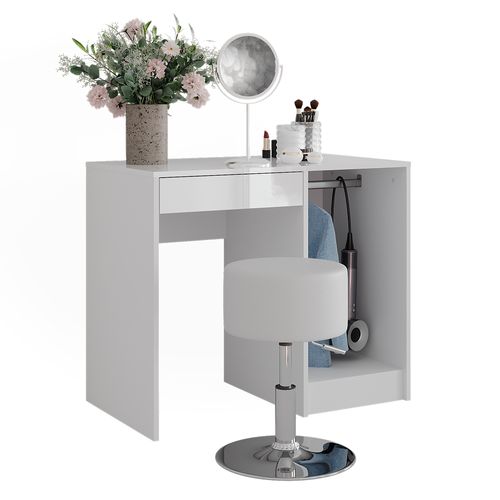 Coiffeuse Sherry 57688 Blanc/blanc Brillant 89.8cm Avec Tabouret