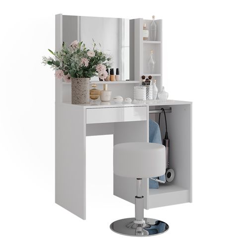 Coiffeuse Sherry 57692 Blanc/blanc Brillant 89.8cm 4 Parties