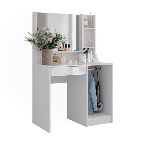 Coiffeuse Sherry 57694 Blanc/blanc Brillant 89.8cm 3 Parties