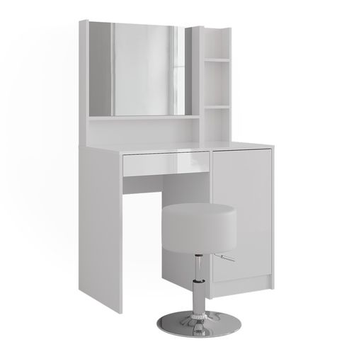 Coiffeuse Sherry 57708 Blanc/blanc Brillant 89.8cm 4 Pièces