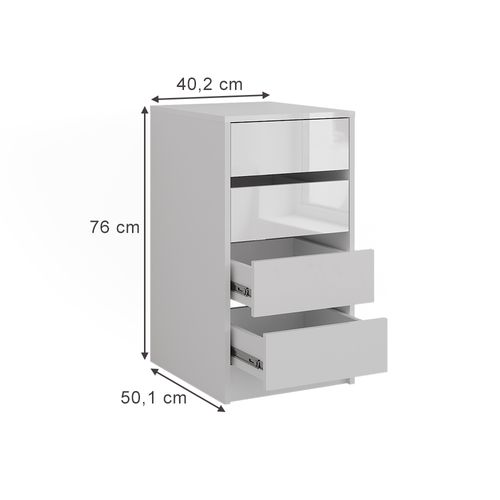 Commode Avec Tiroirs Sherry 57714 Blanc/blanc Brillant 40.2x76cm