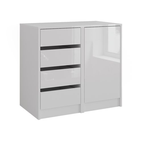 Commode Avec Tiroirs Sherry 57719 Blanc/blanc Brillant 80.2x76cm 2 Parties