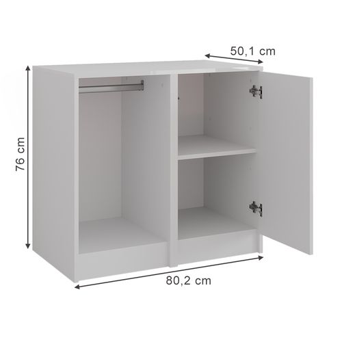 Commode Sherry 57721 Blanc/blanc Brillant 80.2x76cm 2 Parties