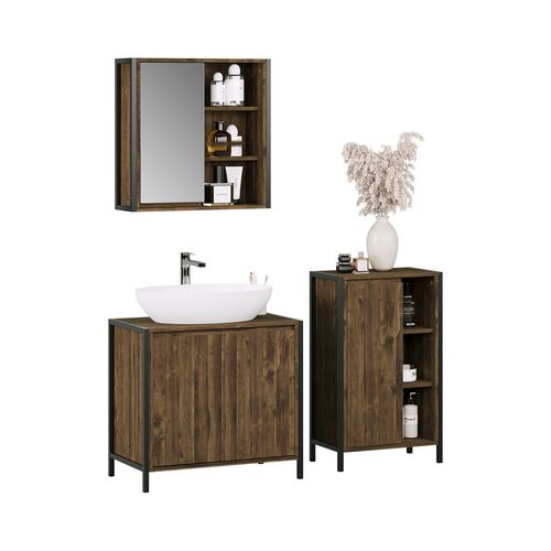 Meubles Bain Naola 57740 Chêne/noir 3 Pièces