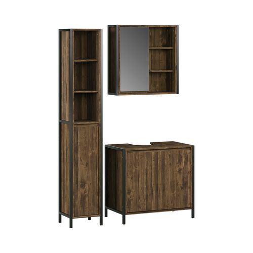 Meubles Bain Naola 57741 Chêne/noir 3 Pièces