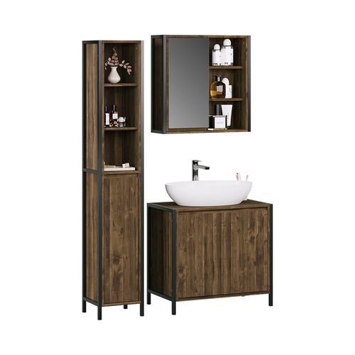 Meubles Bain Naola 57741 Chêne/noir 3 Pièces