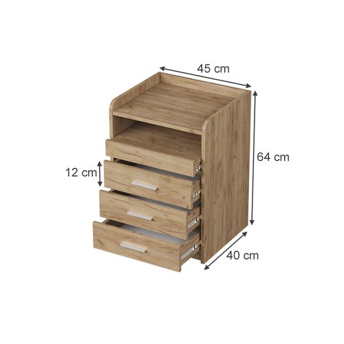 Table De Nuit Edis 57747 Chêne De Force Doré Lot De 2