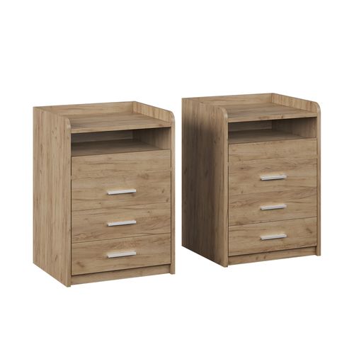 Table De Nuit Edis 57747 Chêne De Force Doré Lot De 2