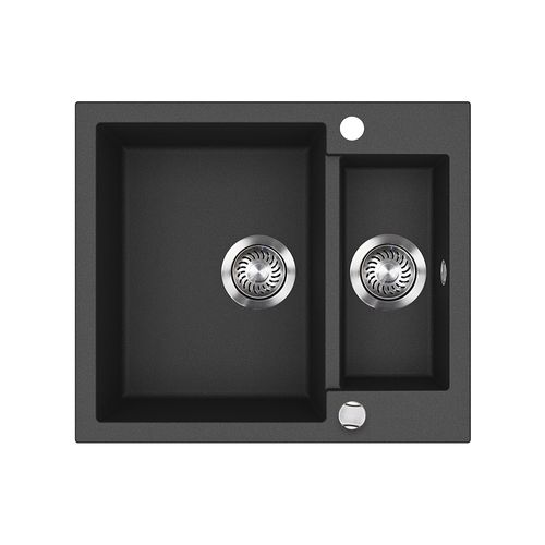 Evier Prag 57778 Noir 58x50cm Avec 2 Éviers