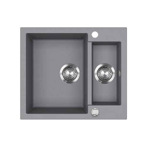 Evier Prag 57780 Gris 58x50cm Avec 2 Éviers