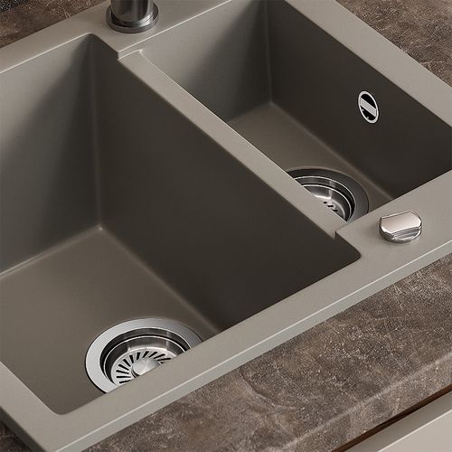 Evier Prag 57782 Béton 58x50cm Avec 2 Éviers