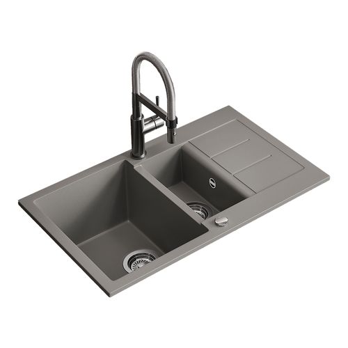 Evier Seattle 57787 Béton 80x50cm Avec Espace De Séchage