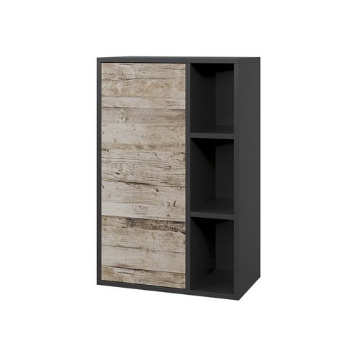 Etagère Berno 57816 Noir/chêne Sable 50.1x78.4cm Avec 2 Compartiments Fermés