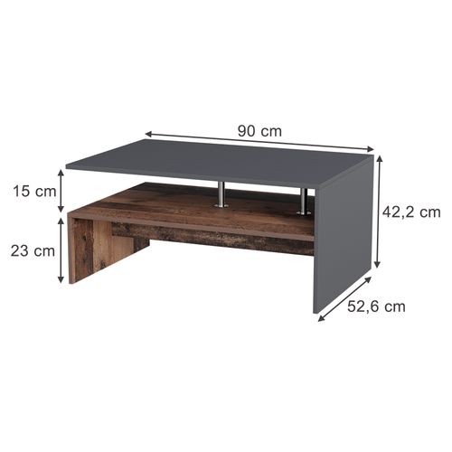 Table Basse Amato 57827 Anthracite 90x52.6cm