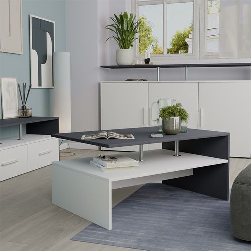 Table Basse Amato 57829 Anthracite/blanc 90x52.6cm