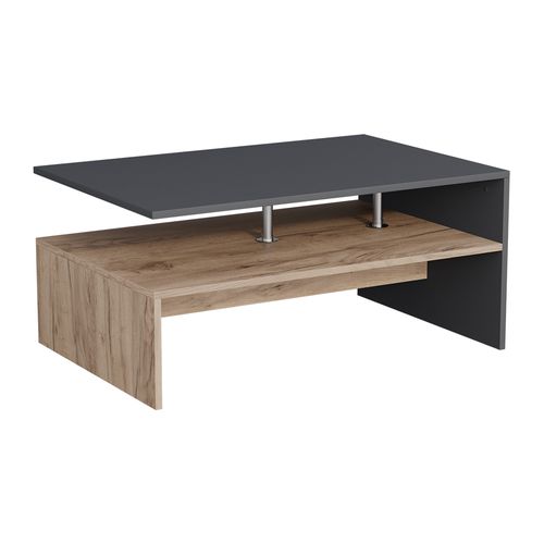 Table Basse Amato 57832 Anthracite/chêne Doré 90x52.6cm