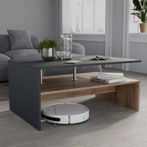 Table Basse Amato 57832 Anthracite/chêne Doré 90x52.6cm