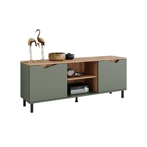 Meuble TV Marelle 57840 Vert/artisan 150x60cm Avec 2 Portes
