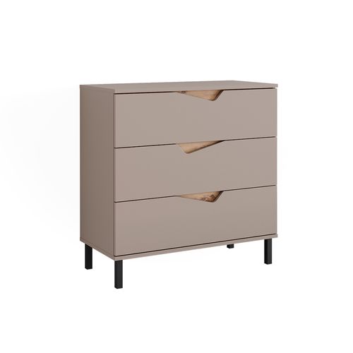 Commode Avec Tiroirs Marelle, Greige/artisan, 80x81.2cm Avec 3 Tiroirs