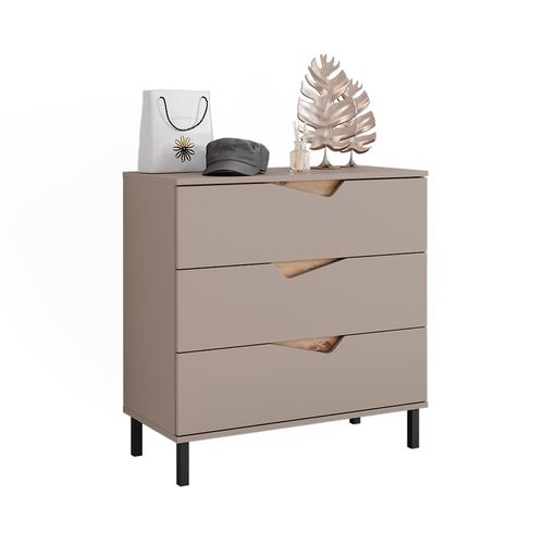 Commode Avec Tiroirs Marelle, Greige/artisan, 80x81.2cm Avec 3 Tiroirs