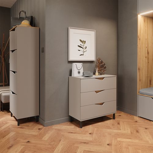 Benne à Chaussures Marelle 57867 Greige/artisan 60x167.4cm Avec 4 Compartiments