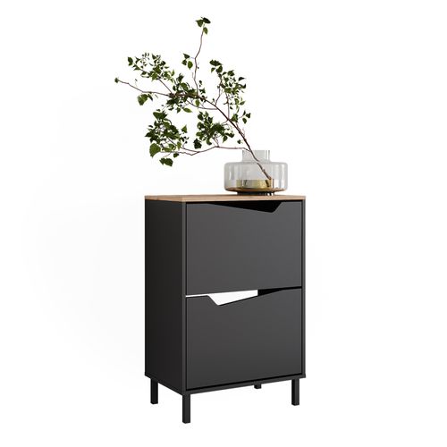 Benne à Chaussures Marelle, Anthracite/artisan, 60x91.6cm Avec 2 Compartiments