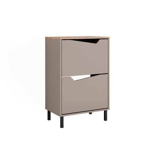 Benne à Chaussures Marelle, Greige/artisan, 60x91.6cm Avec 2 Compartiments