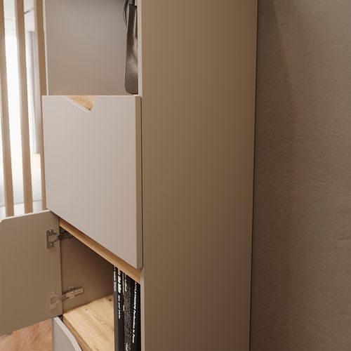 Commode Marelle 57875 Gris 60x169.5cm Avec 4 Compartiments