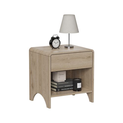Table De Chevet Oaki 57905 Chêne 47x50cm Avec 1 Tiroir